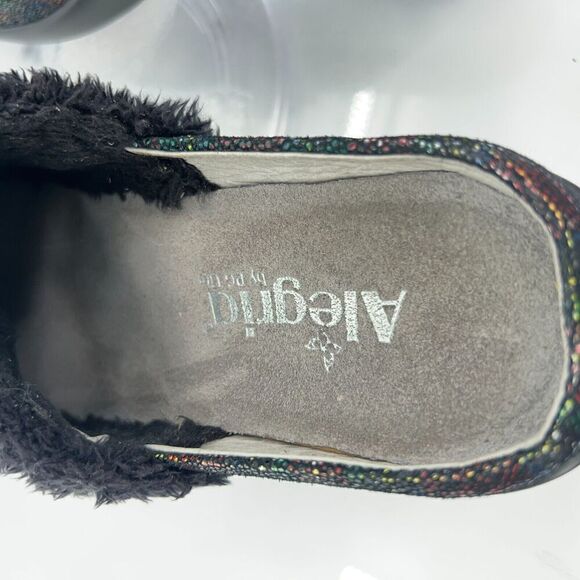 Alegria Women's Isabelle Mule Size 37 7 Tartan Leather Red Lines Slip On Comfy - Picture 10 of 14